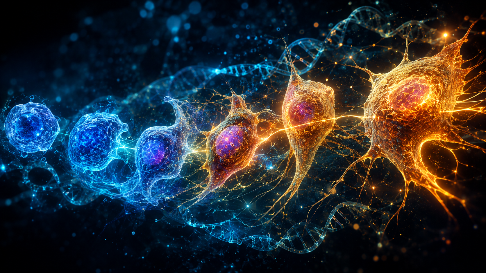 Concept art of cellular transdifferentiation